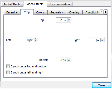 VLC crop filter